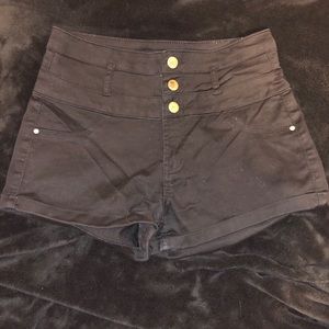 Black Refuge Shorts High Waisted